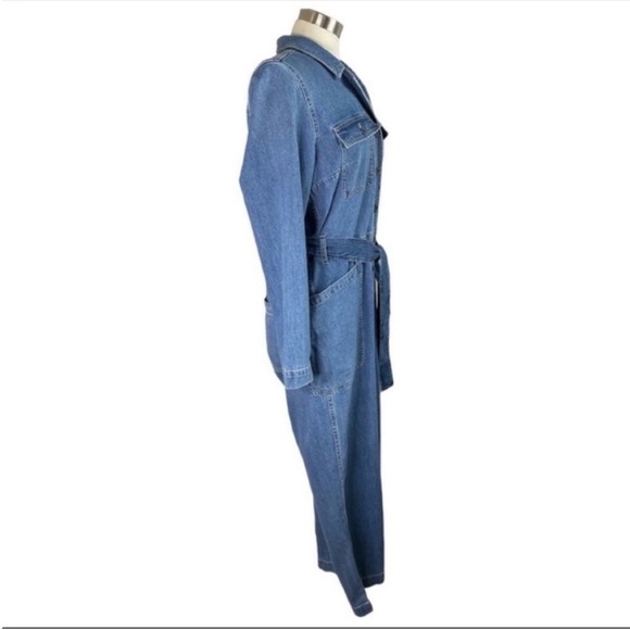 MADEWELL NWT Claireville Denim Tie-Waist Jumpsuit size L - Picture 11 of 12